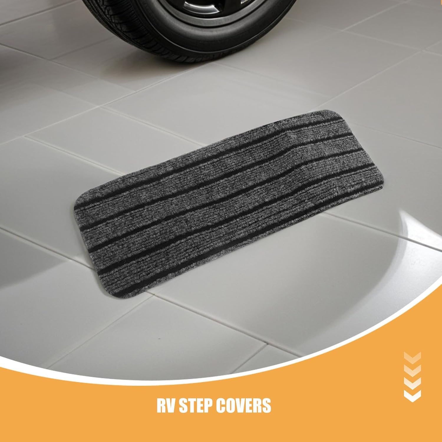 Yardwe 4pcs Rv Step Covers - Rectangular Camper Stair Rug Nonslip Protective Carpet for Outdoor Travel Trailers Trucks Holiday Travels Gatherings