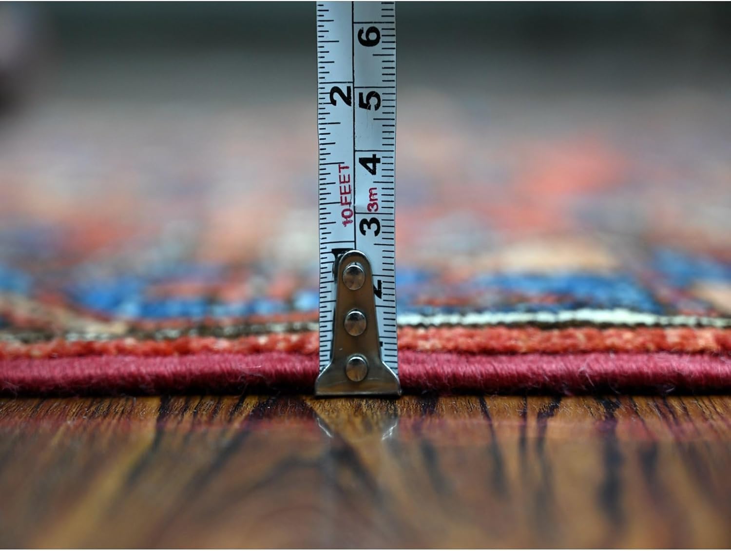 Red Elephant Feet Design Vibrant Wool Hand Knotted Runner Oriental Rug (2'10"x5'10")
