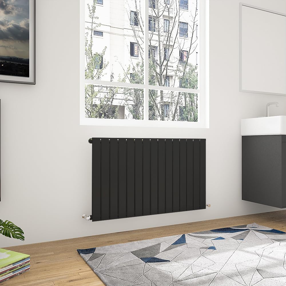 600x1020mm Black Flat Panel Radiator Horizontal Vertical Designer Central Heating Rads