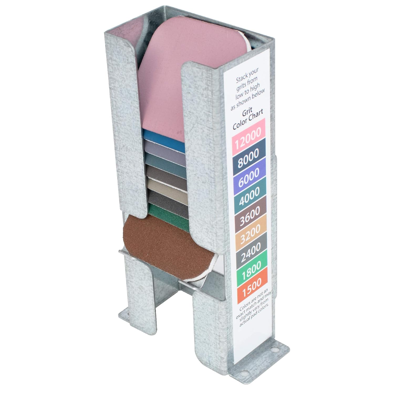 Peachtree Woodworking Supply 2 inch by 2 inch Micro-Mesh Soft Touch Sanding Pads w/Galvanized Steel Dispenser - for Pen & Bottle Stopper Turning, Cycle Sanding Acrylic Materials (9 Micro Mesh Pads)