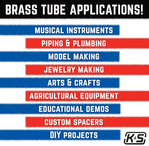 Miniatura 6 de K&S Tubo redondo de latón de precisión 8132-9/32 pulgadas de diámetro exterior x 0.014 pulgadas de pared x 12 pulgadas de largo – Manualidades