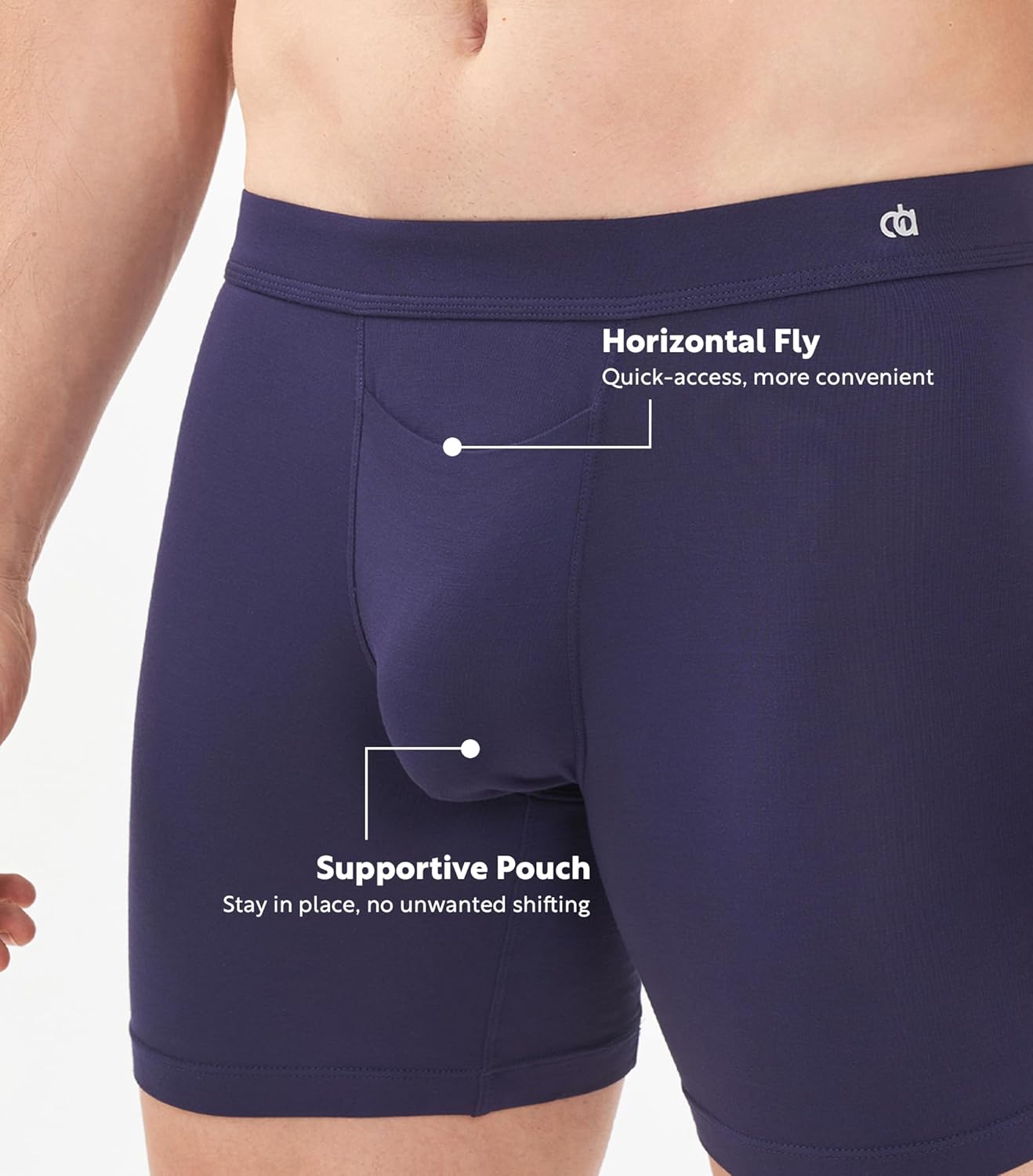 DAVID ARCHY Men’s Boxer Briefs with Covered Waistband & Fly, Breathable Underwear, Moisture-Wicking, 3-Pack - Image 4