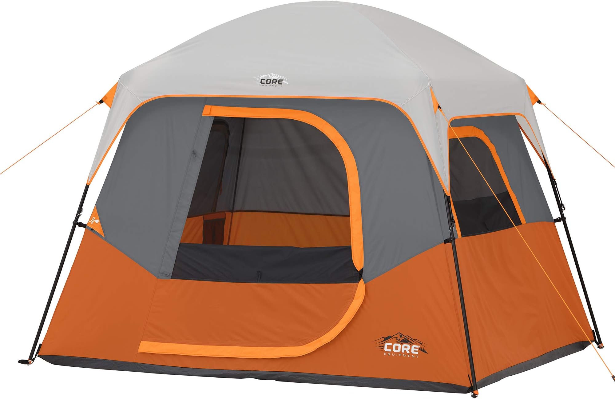 CORE 4 Person & 6 Person Camp Tents | Portable Cabin Tent with Carry Bag for Outdoor Car Camping | Included Tent Gear Loft Organizer for Camping Accessories