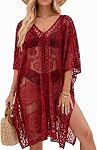 Sexy Elegant Lace Beach Cover Up for Women, Bathing Suit Cover Up, V-Neck Swimsuit Coverup for Poolside, Seaside and Party