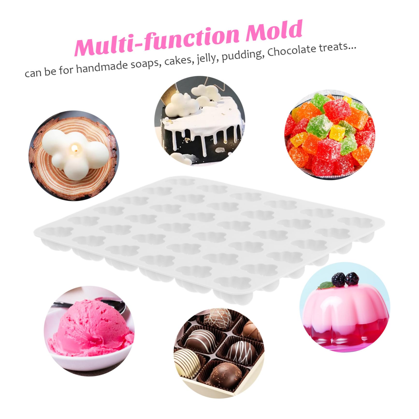 MAGICLULU 5piezas Molde De Reutilizable Para Chocolate y Dulces Molde De Nubes De Cavidades Para Hacer Juguetes De Gelatina y Snacks Congelados