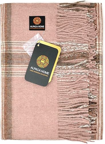 Miniatura 4 de Manta de alpaca a cuadros escoceses  100% lana de alpaca bebé en tonos naturales  6.6 pies de largo x 4.25 pies de ancho  hipoalergénica, suave y