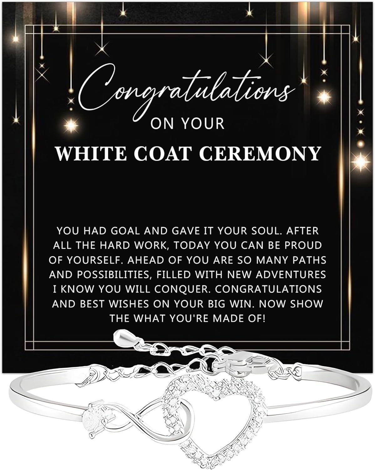 White Coat Ceremony Bracelet, Bracelet For Her, Gift For White Coat, Medical, Dental, Nursing, Veterinary, Pharmacist, New Doctor Gifts With Heartfelt Message & Elegant Box