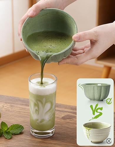 Miniatura 7 de Juego de batidor de matcha, kit de matcha incluye cuenco matcha, batidor de matcha y soporte, cuchara de bambú, cuchara, tamiz y toalla de té, 7