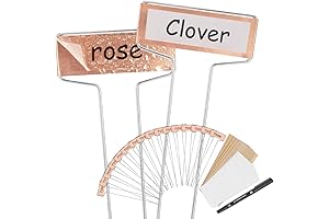 Beveetio Copper Plant Labels with Marker Pen for Gardens