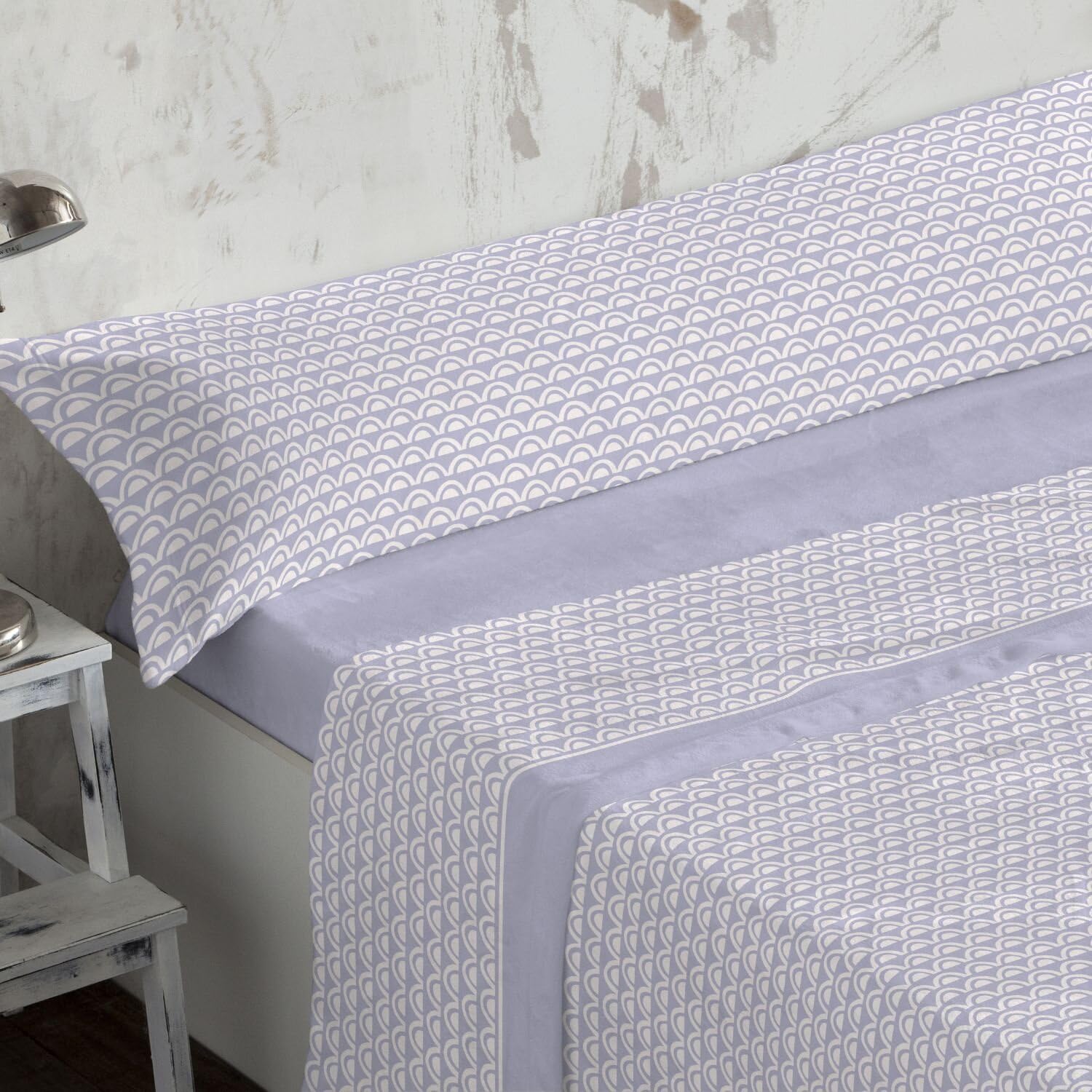 Burrito Blanco | Sábanas de Coralina | Cama de 90cm. (+Medidas Disponibles) | Sábanas Invierno | Diseño 767 | Color Azul (90x190/200cm.)