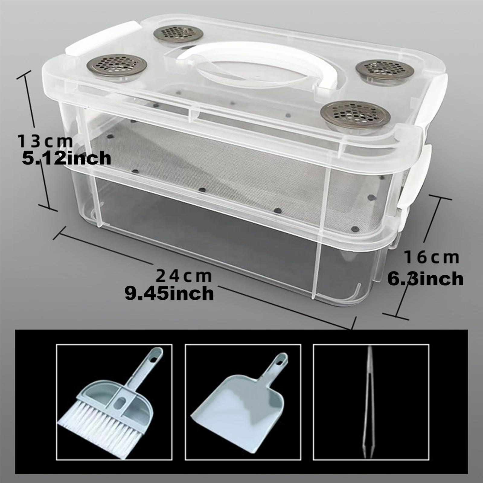 F Fityle Boîte d'élevage de Farine pour élever des vers de Farine Vivants. Empilable, Elle empêche Les évasions et est Facile à Nettoyer. Boîte, Filet Fin