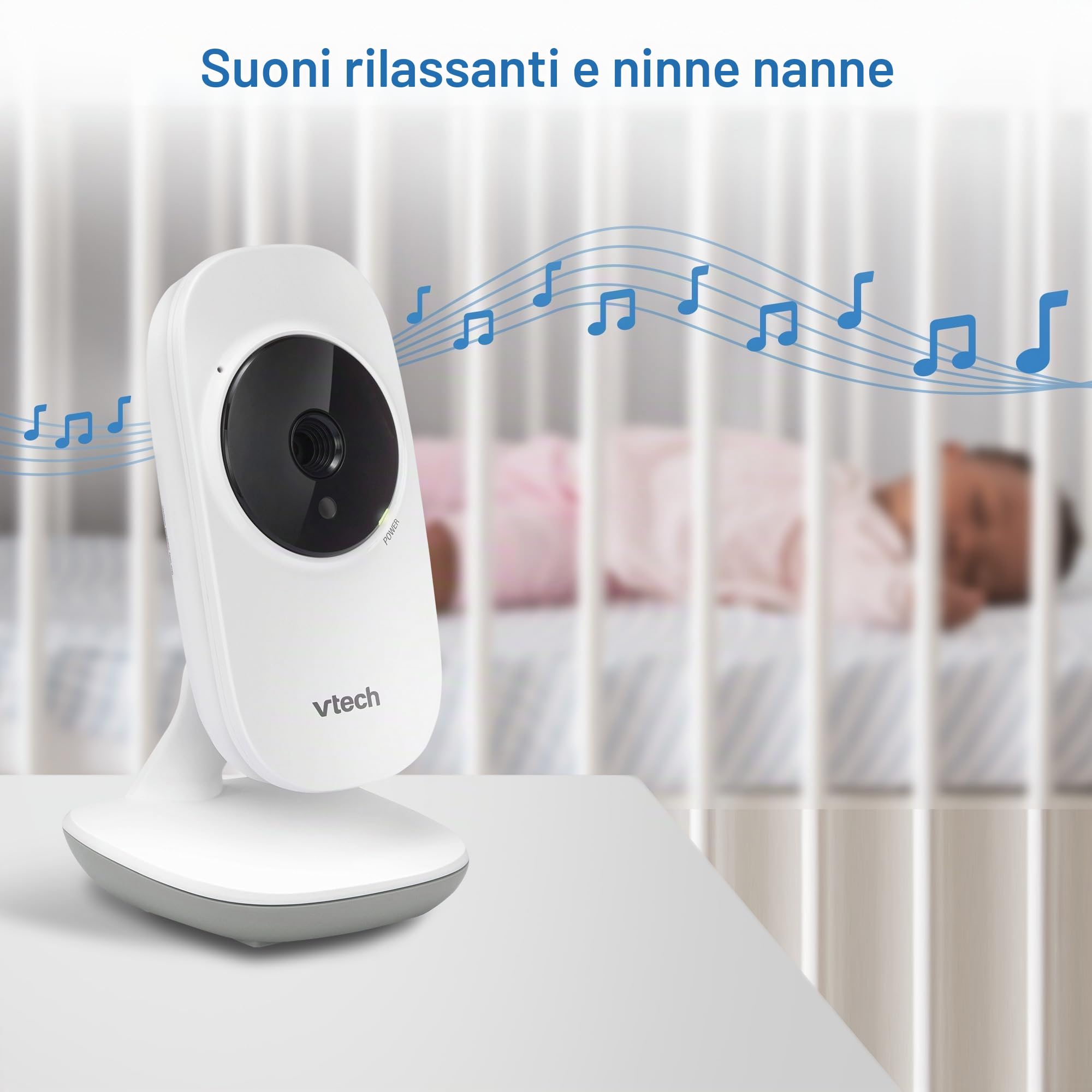 VTech VM819 Baby Monitor con fotocamera e audio, schermo da 2,8 pollici, videocamera portatile per bambini, visione notturna, audio a 2 vie, sensore di temperatura e ninne nanne, trasmissione sicura