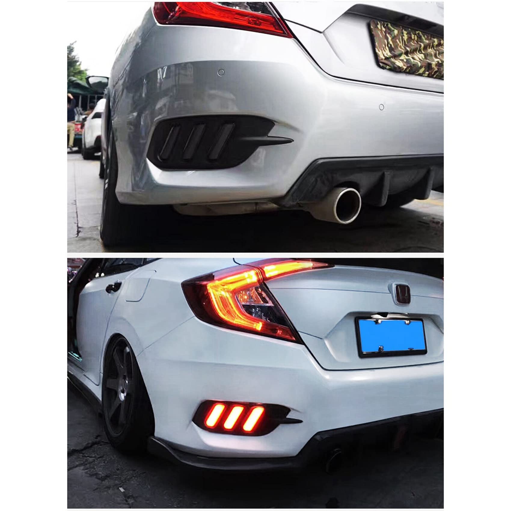 6X Auto LED DRL Luci di Marcia Diurna Paraurti Posteriore Luce di Stop Posteriore Fendinebbia per 10Th Gen 2016-2019