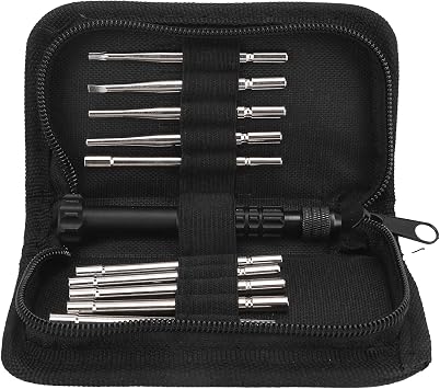 AMAKO 11Pcs Carburetor Adjustment Tool Set for 2 Stroke Engines Stainless Steel Auto Accessories with Carrying Case Includes Screwdriver and Various Tips