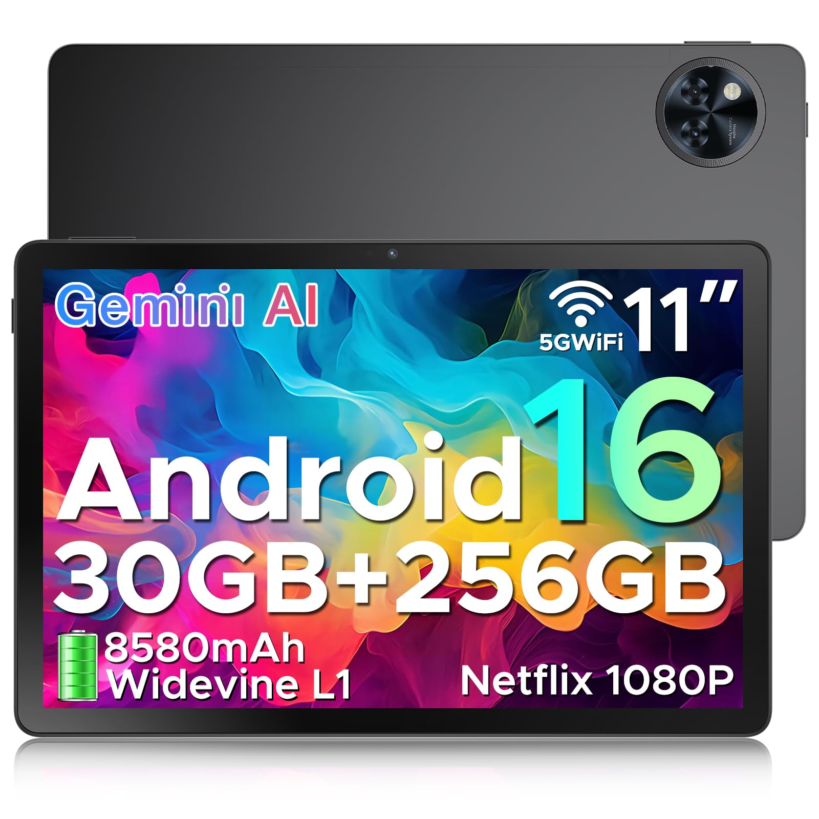 DOOGEE U11 PRO 2025 Tablet Android 16, 30GB+256GB/2TB Gemini AI, 8580mAh 7.9mm Thin Tablet 11 Pollici, T7200 Octa Core Tablets Gaming, 90Hz 1080P 13MP+5MP, Widevine L1/Face ID/5G WiFi/BT5.0/OTG/GPS