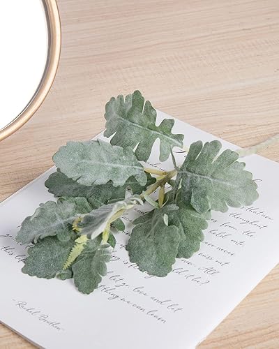 Miniatura 4 de DuHouse Tallos de orejas de cordero sintético, vegetación artificial flocada falsa para el hogar, ramo de boda, bricolaje, decoración de granja (6