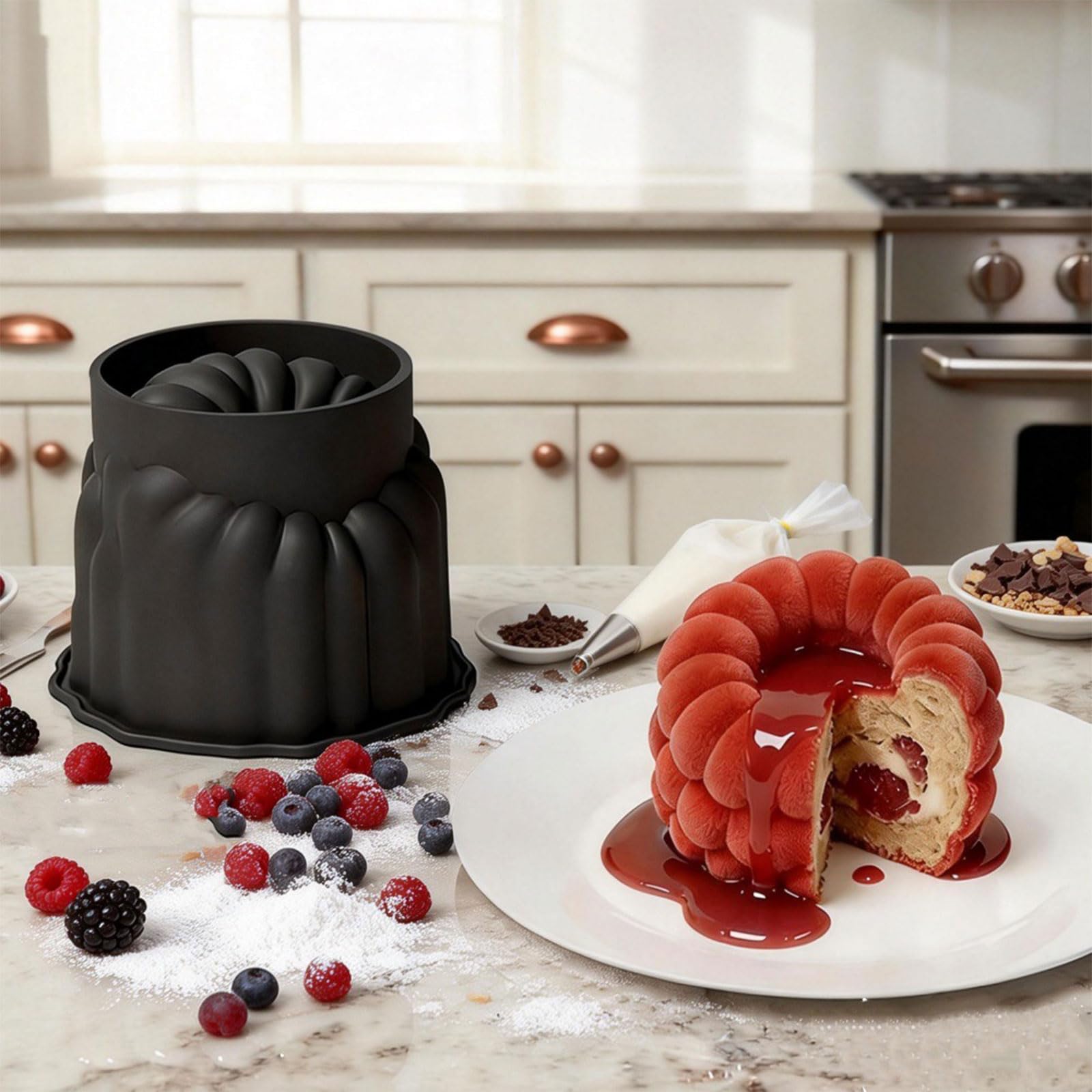 Stampo in silicone a forma di lampone per mousse, torte e dessert, per uso alimentare