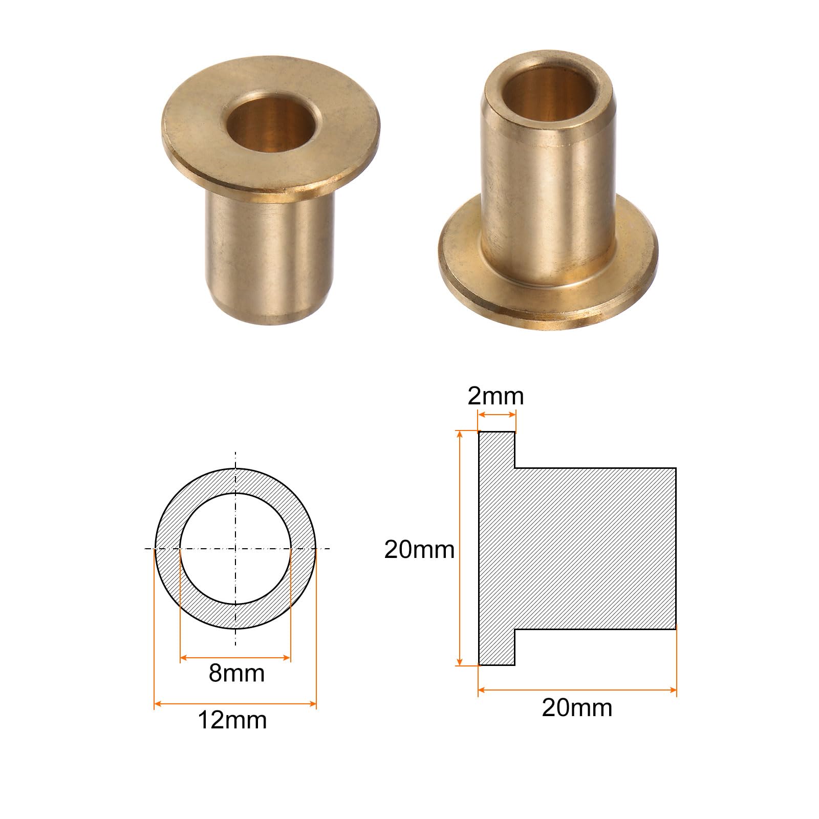 Boccola In Bronzo Avvolto Senza Olio 20x23x20mm – Manicotto Liscio – Cuscinetti Per Meccanica