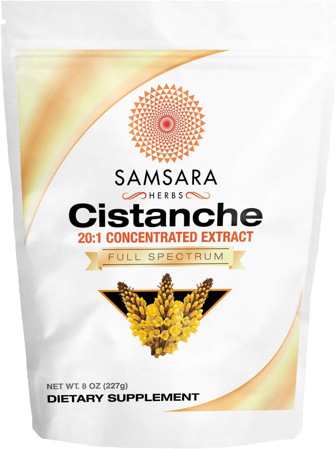 Samsara Herbs Cistanche Extract Powder (8oz) 20:1 Concentration - Made in the USA - 3rd Party Tested - Strength, Vitality & Mood (Huge 2950mg Serving)