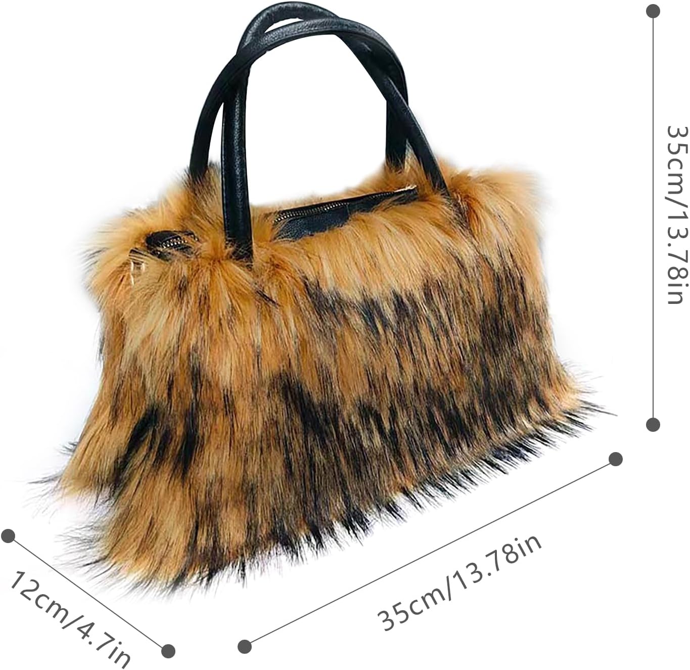 Women's Shoulder Handbags Faux Fur Tote Bag Fluffy Satchel Handbags for Women, Mom, Friend, Bridesmaids - Image 8