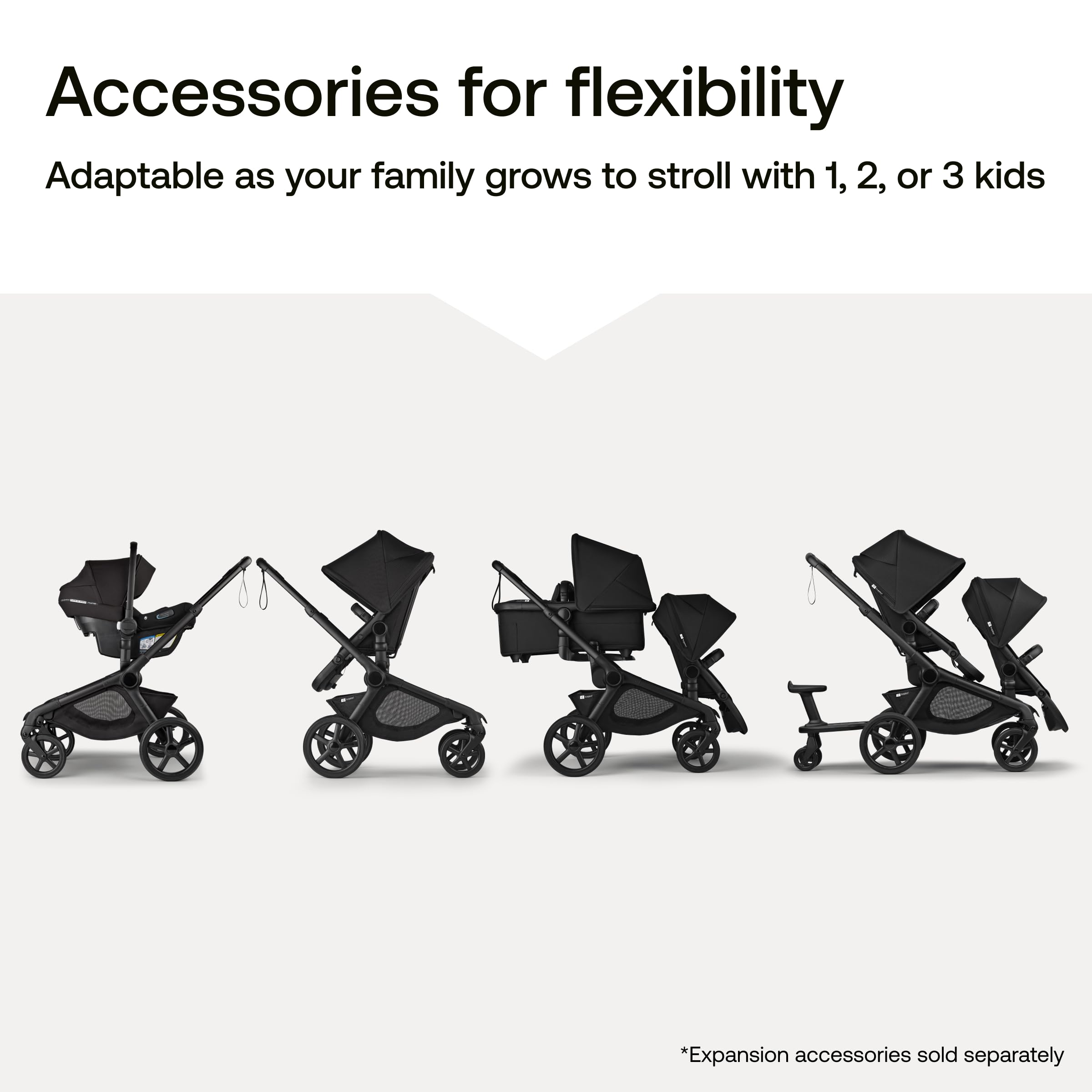 Bugaboo Kangaroo Sibling Seat for Double Stroller Conversion - Black