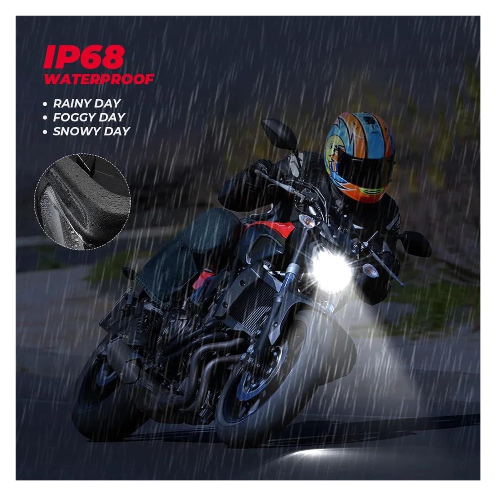 Zestaw reflektorów motocyklowych LED do MT09 2014-2016, MT07 2018-2019, certyfikat E-MARK, wodoodporny 110 W, z DRL