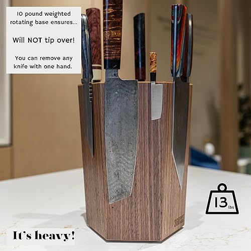 Miniatura 3 de 360KnifeBlock - El 360KB (bambú) Bloque magnético giratorio para cuchillos de 25 cm de alto SeriousEatsFood&Wine MEJOR Bloque universal para