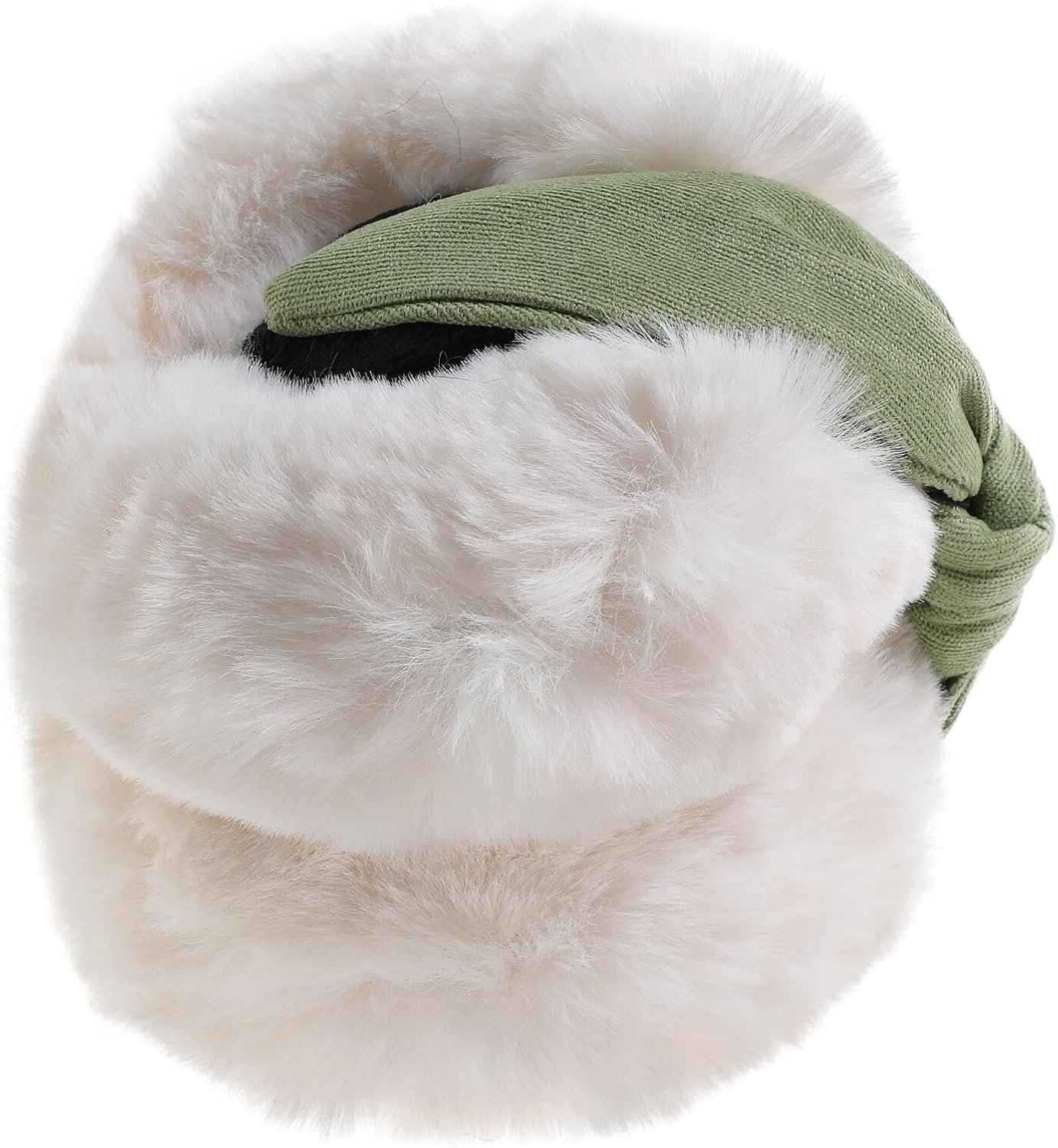 Milisten Plush Earmuffs Foldable Winter Ear Warmers White Headband Windproof Ear Covers for Women and Men Cold Weather Outdoor Use