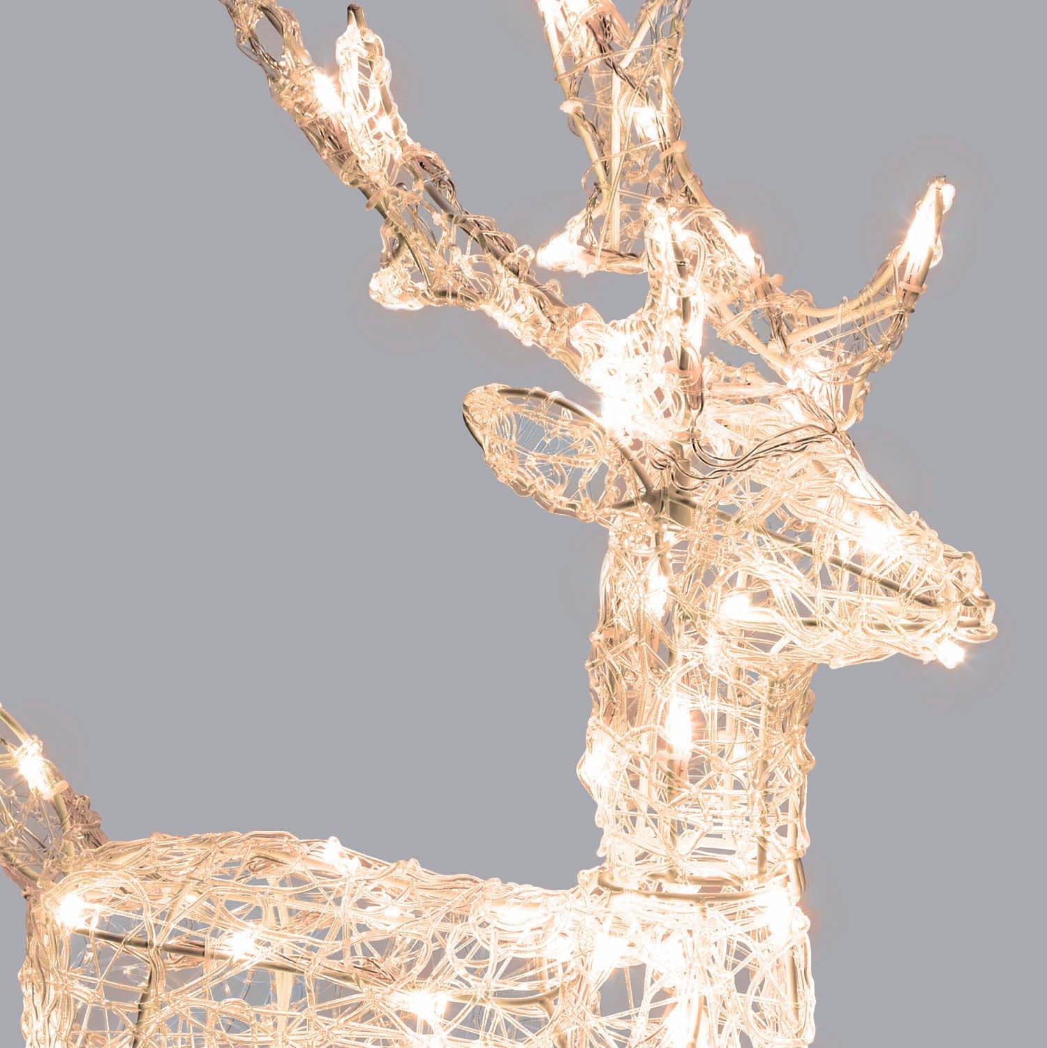 Magie di Natale Rentier 3D Acryl Weich LED Rentier mit 3 Farben wählbar für Weihnachtsdekoration (105cm)