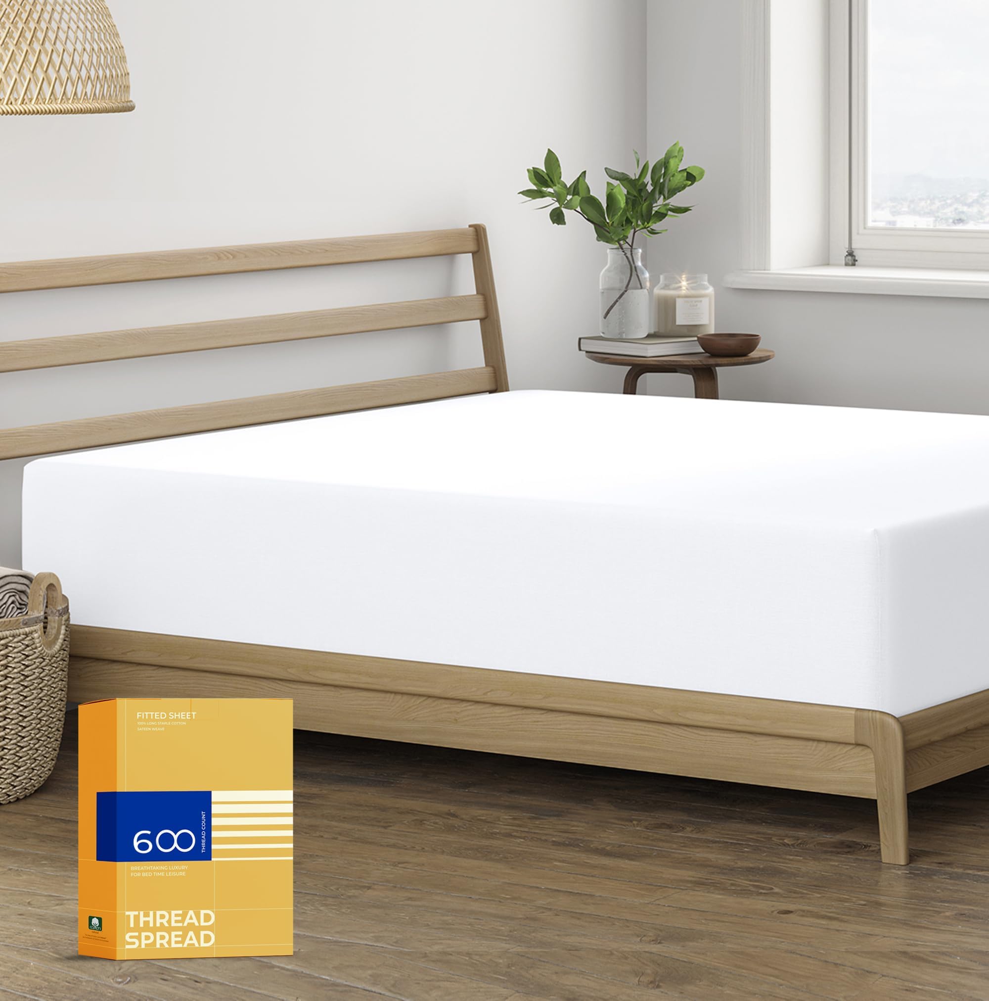 Amazon.com: THREAD SPREAD King Size Fitted Sheet Only - 100% Egyptian ...