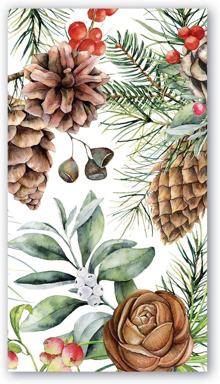 Michel Design Works Hostess Napkins, White Spruce Beauty