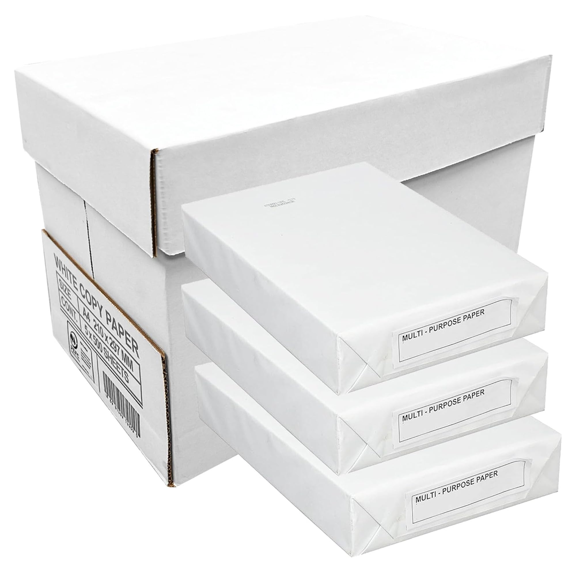 Multi-Purpose White Home Office Schools A4 Copier Paper for Printers 80gsm (10 Reams (5000 Sheets))