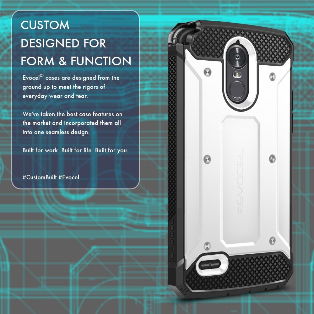 Evocel Explorer Series Phone Case Compatible with G Stylo 3 (2017 Release) with Belt Clip Holster and Slim Profile, White