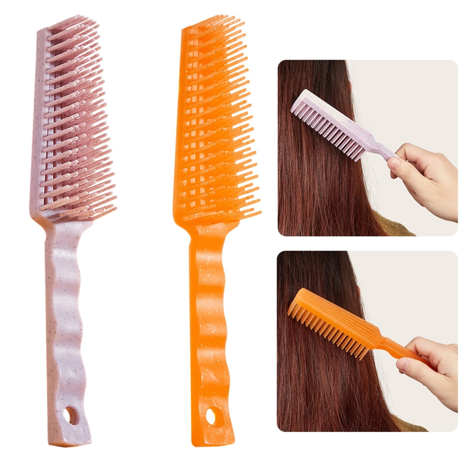 DieffematicSZ Grzebień Styling Hairdressing Comb, Plastic Massage, Multifunctional Straight Hair Rib Comb (Color : Roze)