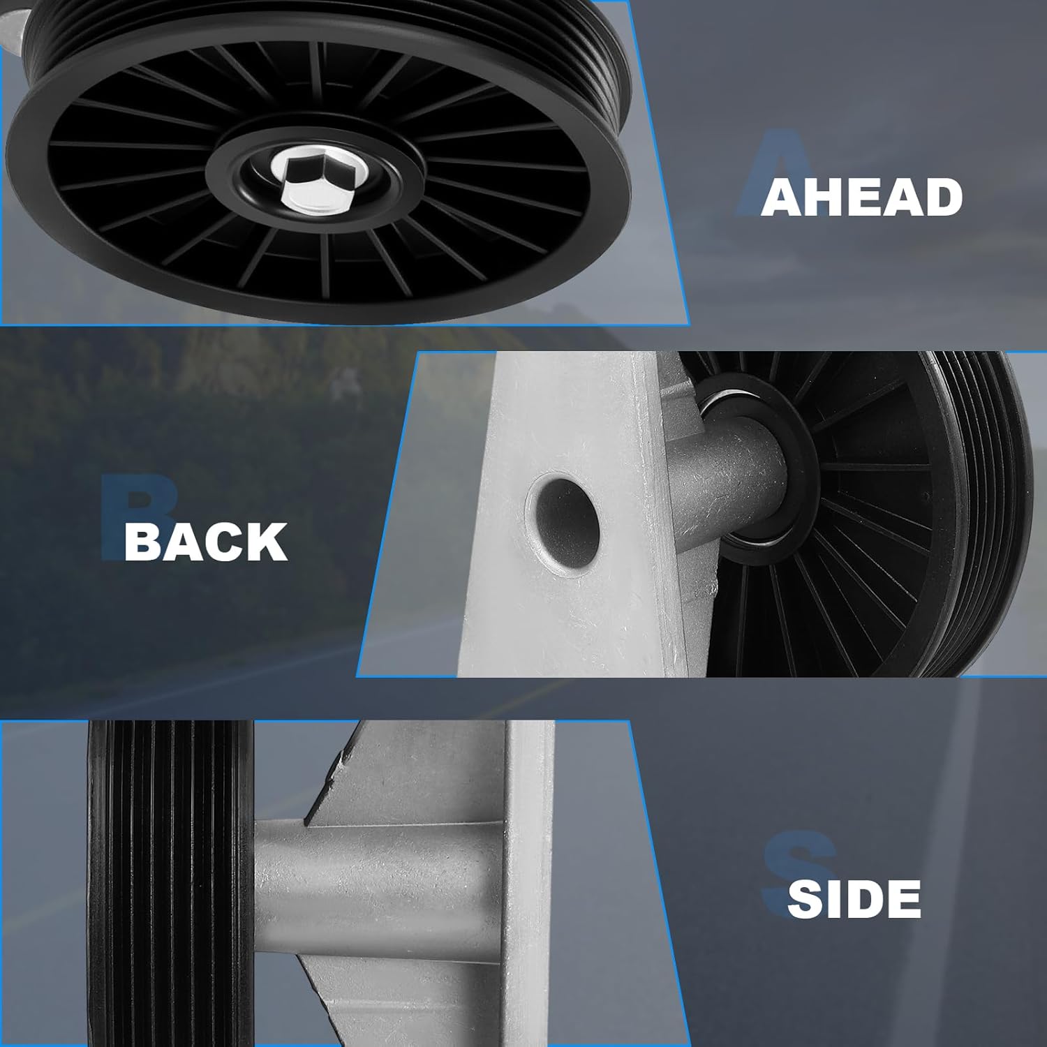 ECCPP A/C Compressor Bypass Pulley 34163 Durable Replacement for Smooth AC Performance Fits 1987-1988 for Buick Century 2.8L