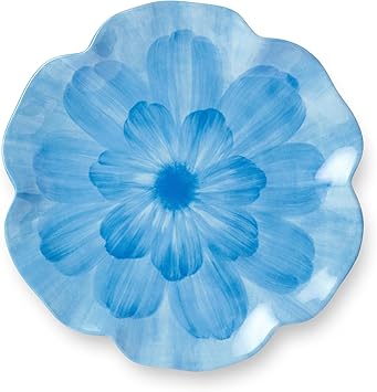 Certified International Wildflower Blue Melamine 3-D Floral Salad Plates