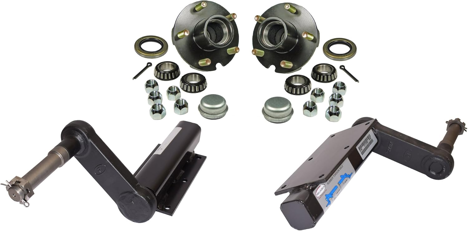 RIGID HITCH INCORPORATED 1,000 lb. Torsional Stub Axles with 5-Bolt on 4-1/2 Inch Hubs (TSA-10150)