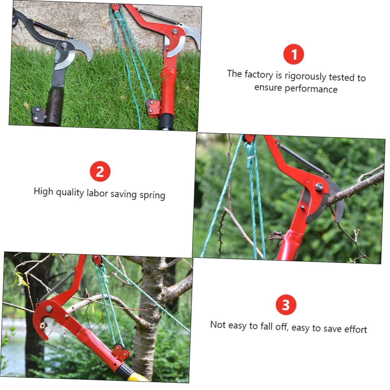 INOOMP Tijeras de Rama Alta para Cosechar Frutas Tijeras de Podar sin Pértiga para Árboles Frutales Ahorran Mano de Obra Herramienta de Jardinería para Podar y Recortar