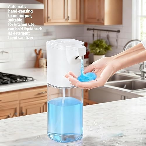 Miniatura 8 de Dispensador automático de jabón espumoso, dispensador de jabón de espuma sin contacto eléctrico ajustable de 4 niveles, dispensador automático de