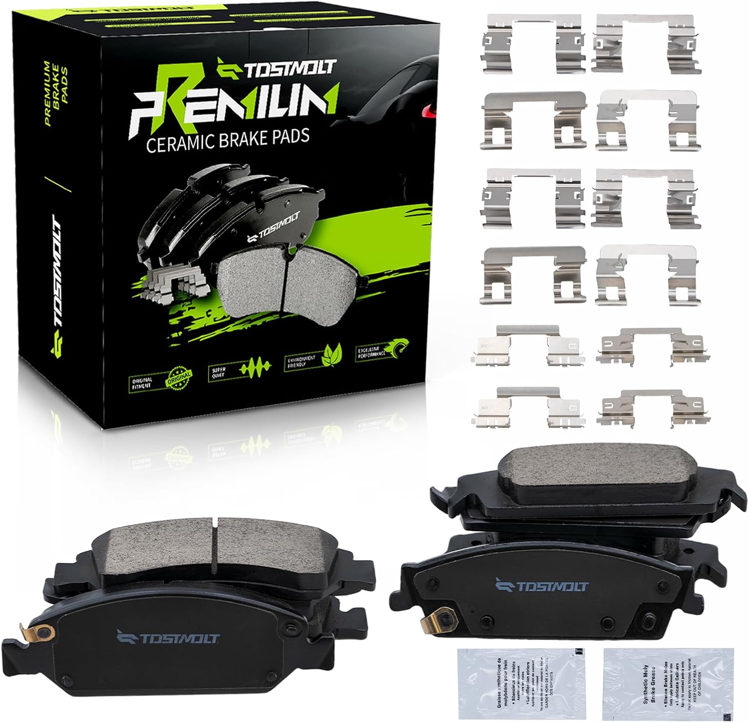 New 8pcs Complete Front+Rear Quiet Shimmed Slotted Ceramic Disc Brake Pads Set w/Installation Hardware Fit 15-20 Escalade ESV Suburban Yukon XL Tahoe 14-18 Silverado Sierra 1500 19 LD/Limited