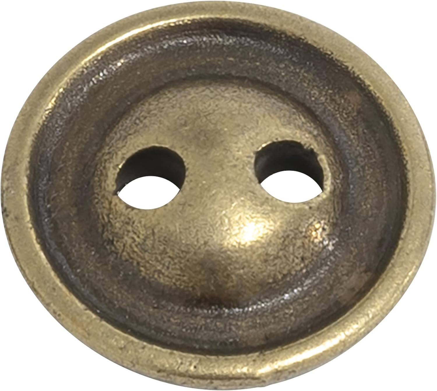 AERZETIX - C65516 - Set of 10 Small Round Sewing Buttons Ø12.5 mm with 2 Holes - Antique Gold - Metal - Dressmaking Haberdashery Sewing Clothing Fashion Decoration Needle Thread