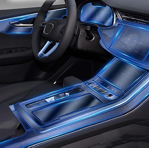 JCAKES Car Interior Center Console Transparent TPU Protective Film Anti-Scratch Repair Film Accessories Refit，for Audi Q7 Q8 2019-2020