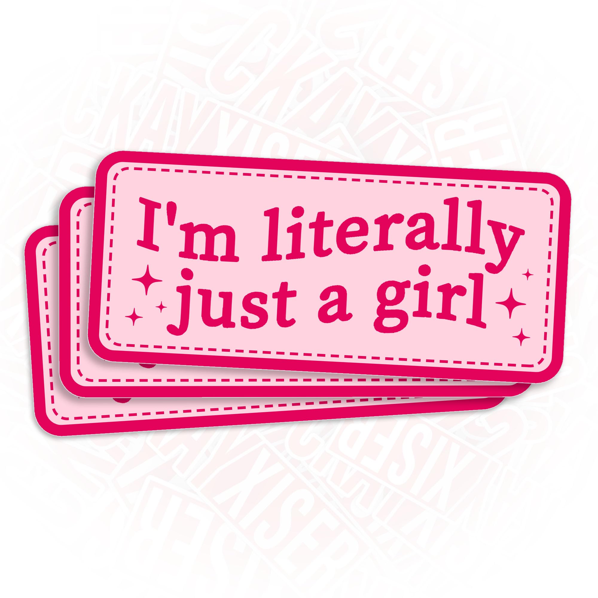 Photo 1 of (3Pcs-3") I'm Literally Just A Girl Stickers, Just A Girl Sticker Funny Cutesy Quote Waterproof Vinyl Sticker for Laptop, Water Bottle, Tumbler, Accessory Hard Hat Decal Gifts for Her Him 3 Inches