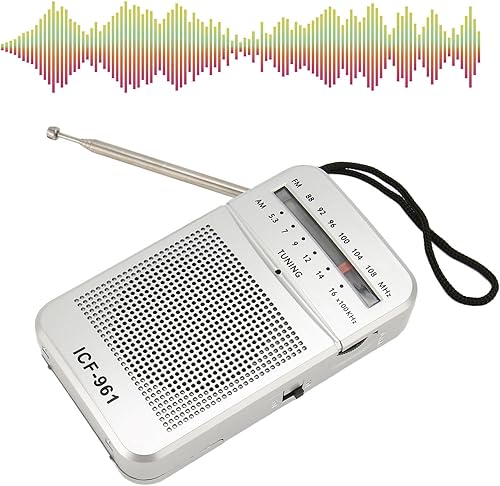 Miniatura 5 de Portable AM FM Radio Speaker, Double Waveband, Multiple Play Modes, High Sensitivity, Simple Operation with External Antenna for Outdoor Travel Home