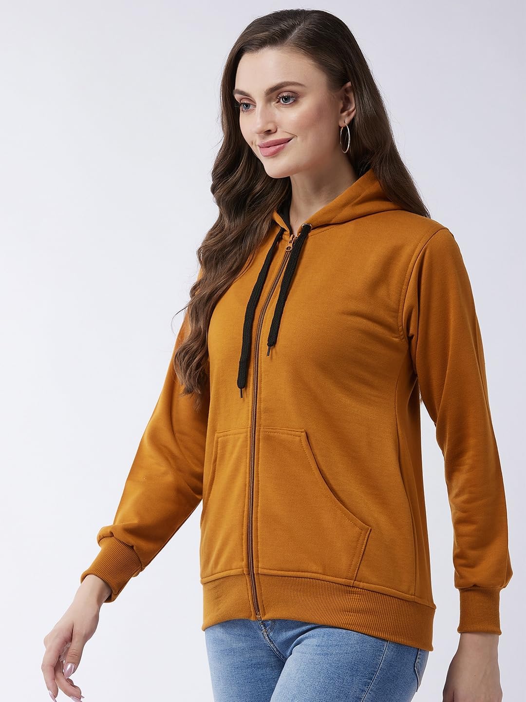 Womens Hoodies Cotton Long Sleeve Hoodies with Kangaroo Pockets