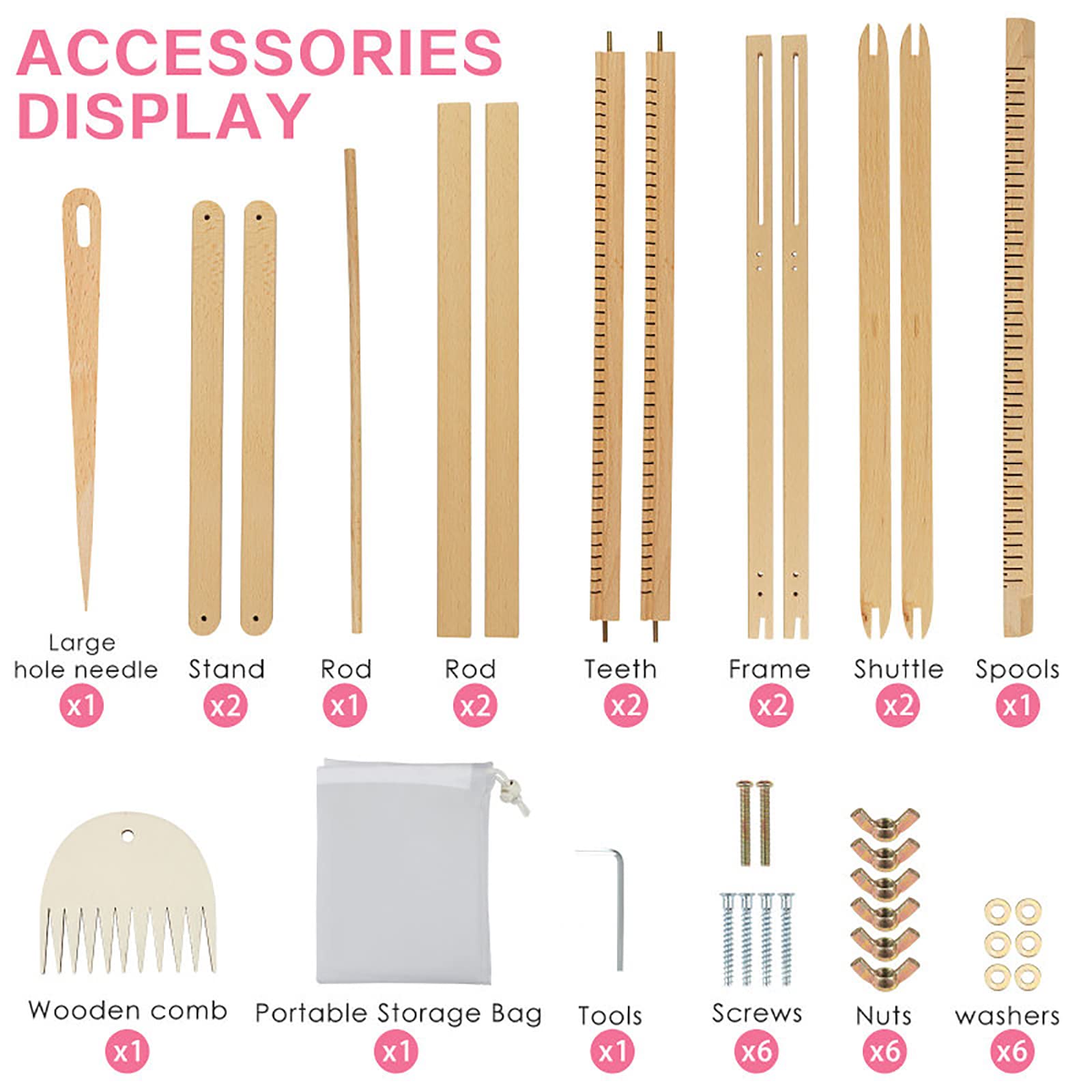 Holz Multi-Craft Weaving Loom Arts & Crafts mit Ständer - Extra Großer Rahmen Tapisserie Webstühle für Erwachsene und Kinder - DIY Handgestrickte Webmaschine für Anfänger