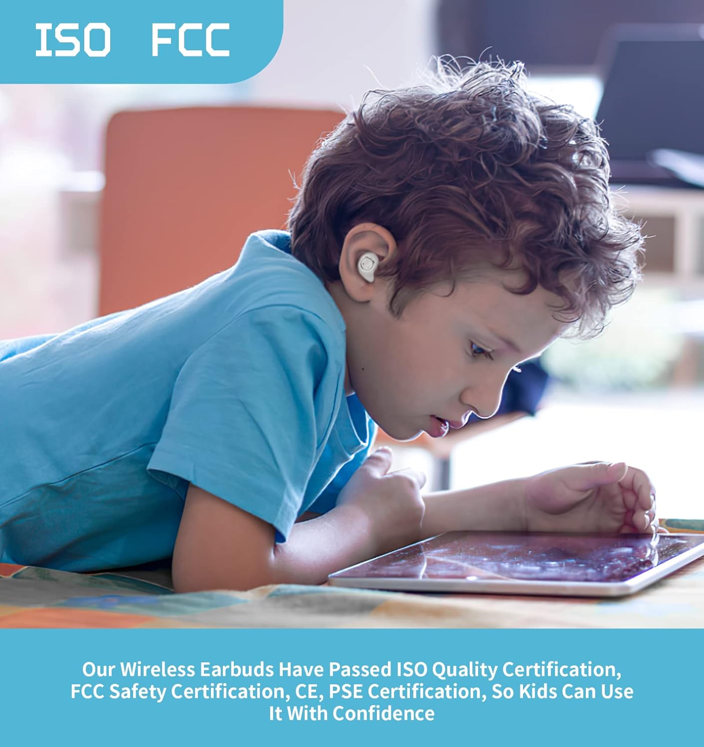 Kids Wireless Earbuds, Bluetooth 5.0 with Microphone Noise Reduction and Panda Charging Case,Cute Headphone 36H Playtime IPX5 Waterproof Touch Control,HiFi Stereo Earphone for tv/pad/Phone.