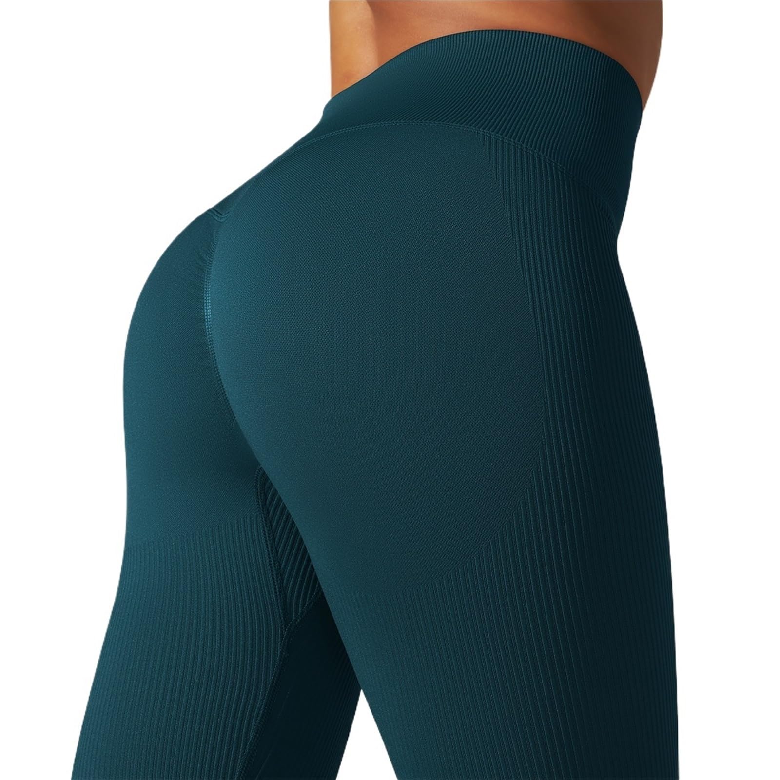 Leggings da yoga da donna, leggings da palestra, senza cuciture, a vita alta, per fitness, allenamento con culo a bolla, pantaloni da corsa