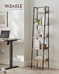 VASAGLE Bibliothèque, 5-Tier Étagère de livre étroite, étagère d'étage pour le bureau d'intérieur, salon, chambre à coucher, cuisine, camel brun et noir ULLS109B50V2