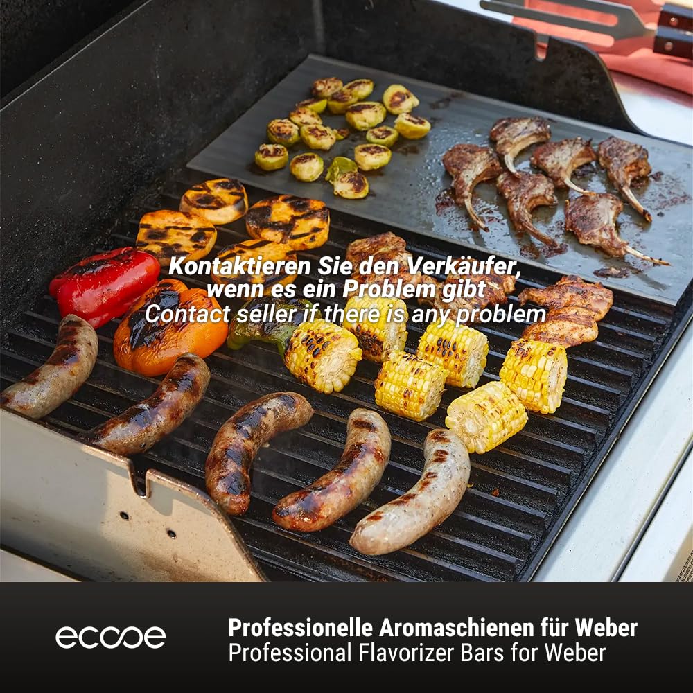 ecooe V2A Edelstahl Aromaschienen Flavorizer Bars für Weber Spirit und Spirit II - 300er Baureihe ab 2013 - Ersatz für Weber 7636 (5 Stück) - passend für Weber Spirit E S 310 320 330 und mehr